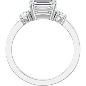 18K White Gold 7x5 mm Emerald Ring Mounting – image 3