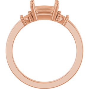 14K Rose Gold 7x5 mm Emerald Ring Mounting – image 4