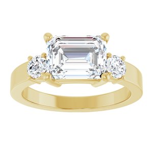 10K Yellow Gold 8.5x6.5 mm Emerald Ring Mounting – image 5