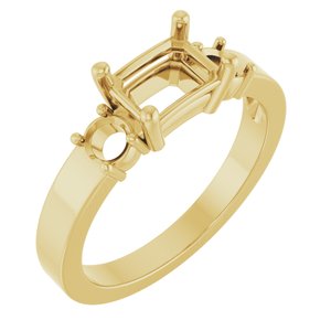 10K Yellow Gold 7x5 mm Emerald Ring Mounting – image 2