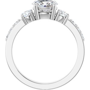 10K White Gold 7x5 mm Oval Ring Mounting – image 3