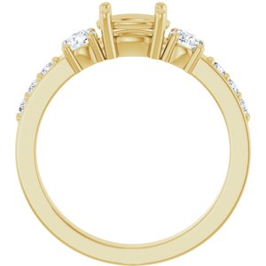14K Yellow Gold 7x5 mm Oval 1/2 CTW Natural Diamond Semi-Set Ring – image 4