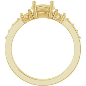 18K Yellow Gold 7x5 mm Oval Ring Mounting – image 4