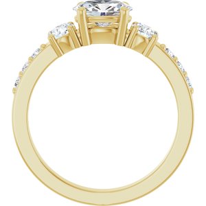 14K Yellow Gold 7x5 mm Oval 1/2 CTW Lab-Grown Diamond Semi-Set Ring – image 3