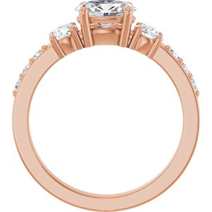 14K Rose Gold 7x5 mm Oval 1/2 CTW Natural Diamond Semi-Set Ring – image 3