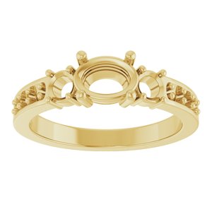 10K Yellow Gold 7x5 mm Oval Ring Mounting – image 6