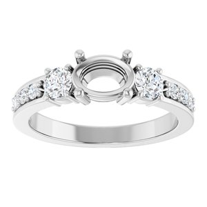 Platinum 7x5 mm Oval 1/2 CTW Lab-Grown Diamond Semi-Set Ring – image 6