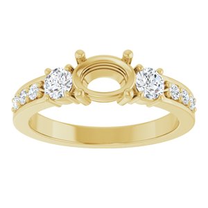 14K Yellow Gold 7x5 mm Oval 1/2 CTW Lab-Grown Diamond Semi-Set Ring – image 6