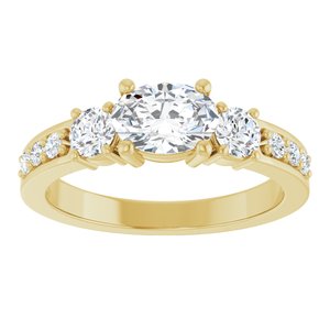 10K Yellow Gold 7x5 mm Oval Ring Mounting – image 5