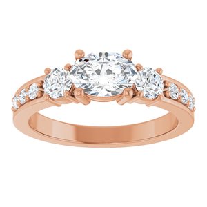 10K Rose Gold 7x5 mm Oval Ring Mounting – image 5