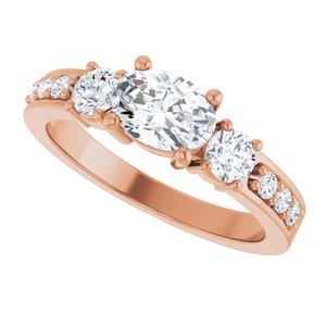 10K Rose Gold 7x5 mm Oval Ring Mounting – image 8