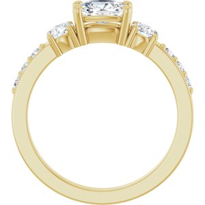 14K Yellow Gold 6.5x4.5 mm Elongated Cushion Ring Mounting – image 3