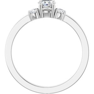14K X1 White Gold 4.5x3.5 mm Oval Ring Mounting – image 3