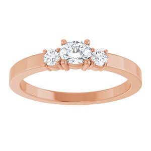 18K Rose Gold 4.5x3.5 mm Oval Ring Mounting – image 5
