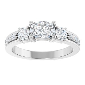 14K X1 White Gold 6.5x4.5 mm Elongated Cushion Ring Mounting – image 5