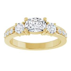 18K Yellow Gold 6.5x4.5 mm Elongated Cushion Ring Mounting – image 5