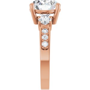 10K Rose Gold 11x9 mm Oval Ring Mounting – image 7