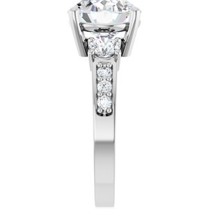 10K White Gold 11x9 mm Oval Ring Mounting – image 7