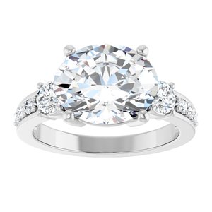 18K White Gold 11x9 mm Oval Ring Mounting – image 5