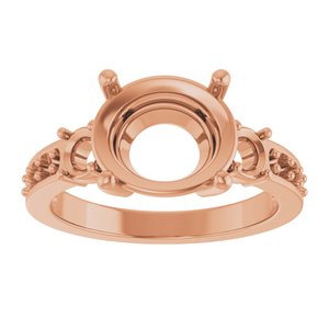10K Rose Gold 11x9 mm Oval Ring Mounting – image 6
