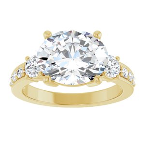 10K Yellow Gold 11x9 mm Oval Ring Mounting – image 5