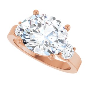 18K Rose Gold 12x10 mm Oval Ring Mounting – image 8