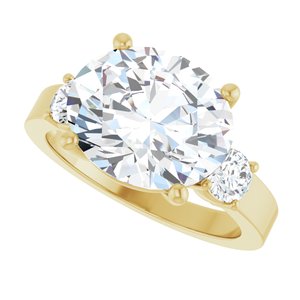 18K Yellow Gold 12x10 mm Oval Ring Mounting – image 8