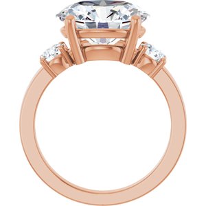 10K Rose Gold 12x10 mm Oval Ring Mounting – image 3