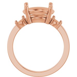 14K Rose Gold 12x10 mm Oval Ring Mounting – image 4