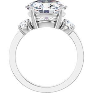 10K White Gold 12x10 mm Oval Ring Mounting – image 3