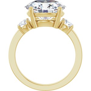 14K Yellow Gold 12x10 mm Oval Ring Mounting – image 3