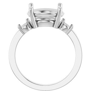 14K X1 White Gold 12x10 mm Oval Ring Mounting – image 4