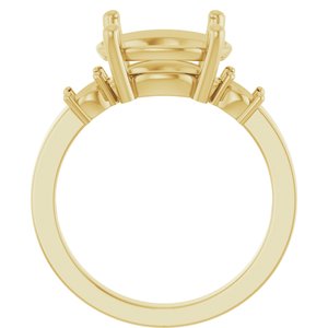 18K Yellow Gold 12x10 mm Oval Ring Mounting – image 4