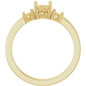14K Yellow Gold 5.2 mm Round Ring Mounting – image 4