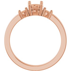 18K Rose Gold 5.2 mm Round Ring Mounting – image 4