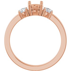 14K Rose Gold 5.2 mm Round Ring Mounting – image 4