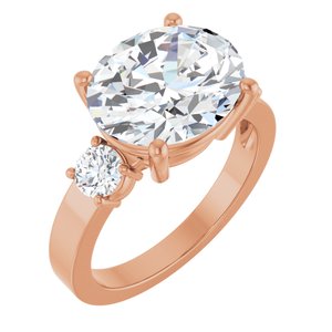 10K Rose Gold 12x10 mm Oval Ring Mounting
