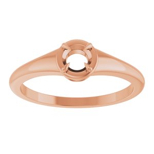 18K Rose Gold 4.1 mm Round Ring Mounting – image 6