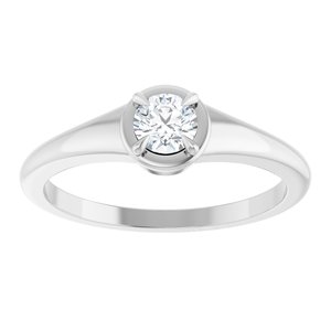 Sterling Silver 4.1 mm Round Ring Mounting – image 5