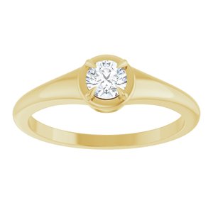 10K Yellow Gold 4.1 mm Round Ring Mounting – image 5