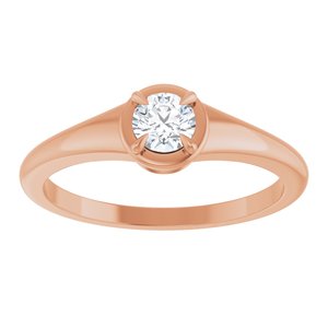 14K Rose Gold 4.1 mm Round Ring Mounting – image 5