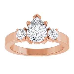 10K Rose Gold 8x6 mm Pear Ring Mounting – image 5
