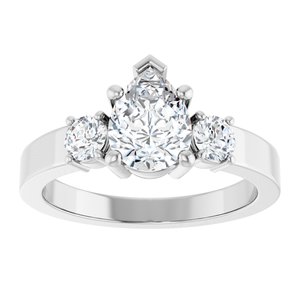 14K X1 White Gold 8x6 mm Pear Ring Mounting – image 5
