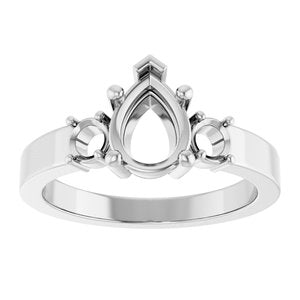 Continuum Sterling Silver 8x6 mm Pear Ring Mounting – image 6