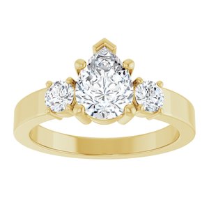 18K Yellow Gold 8x6 mm Pear Ring Mounting – image 5