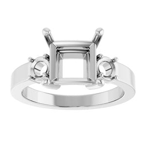 Continuum Sterling Silver 7.5x7.5 mm Square Ring Mounting – image 6