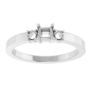 Sterling Silver 3x3 mm Square Ring Mounting – image 6