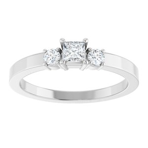 Sterling Silver 3x3 mm Square Ring Mounting – image 5