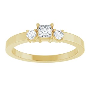 18K Yellow Gold 3x3 mm Square Ring Mounting – image 5