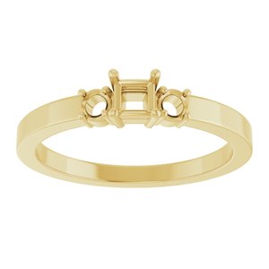 14K Yellow Gold 3x3 mm Square Ring Mounting – image 6